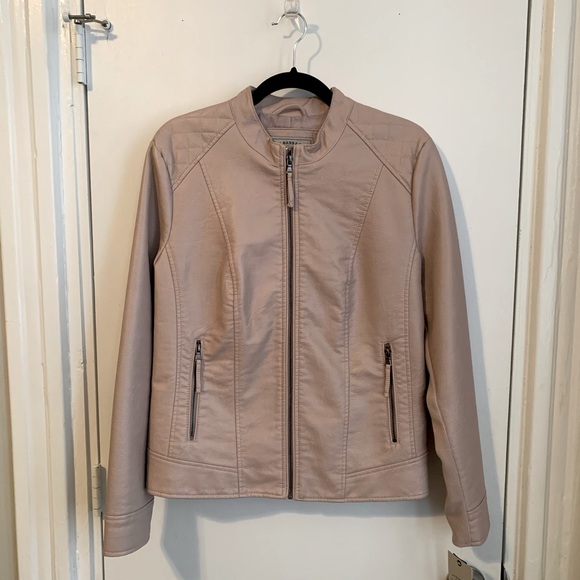 NWT Faux Leather Jacket in Blush Pink - Picture 1 of 6